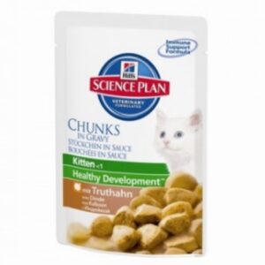 Hill's Kitten Chunks cu Curcan in Sos - 85gr