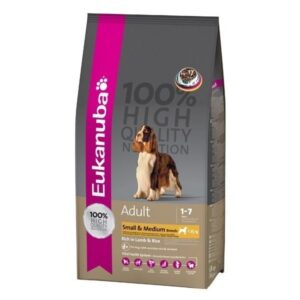 Eukanuba Adult Small & Medium cu Miel si Orez 12kg