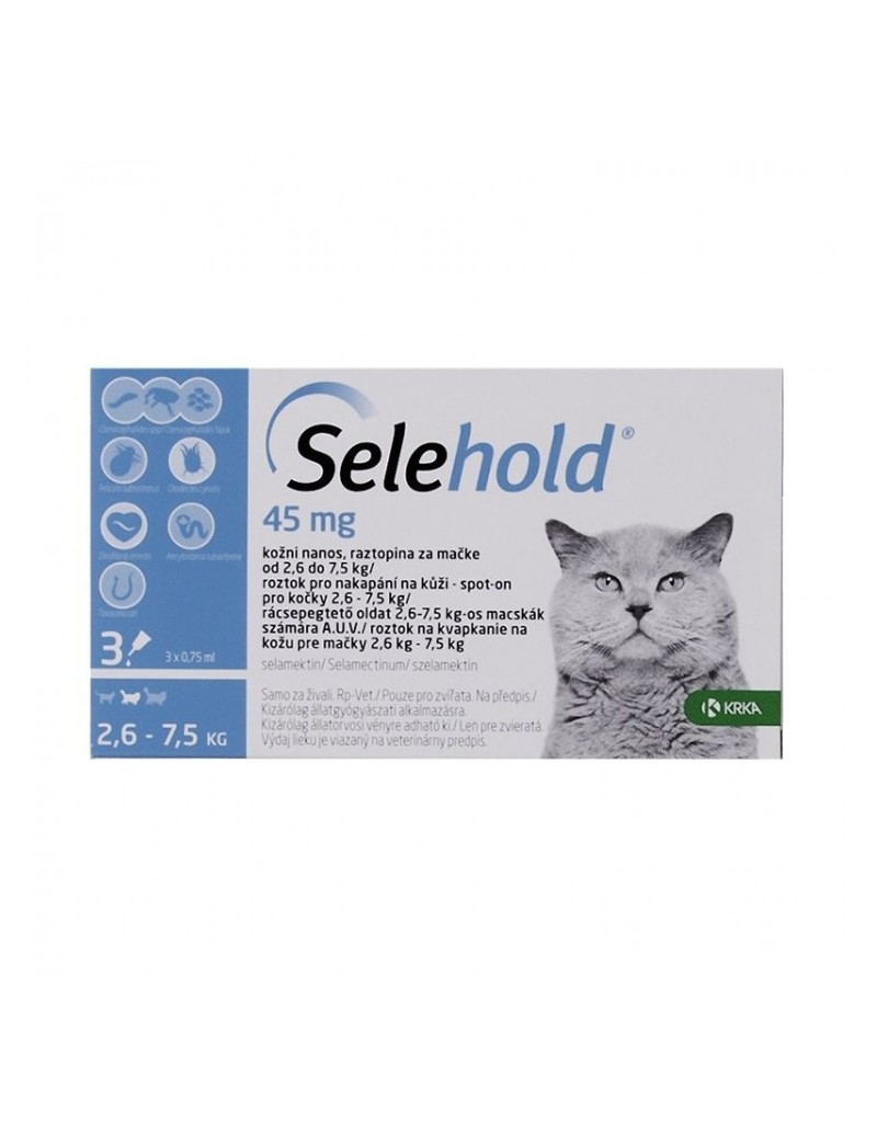 Selehold Cat 45 mg / ml (2.6 - 7.5 kg), 1 x 0.75 ml